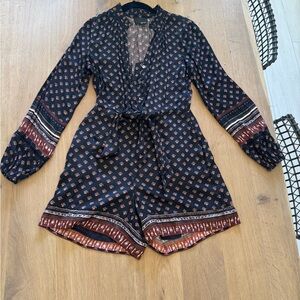 Greylin Black and Brown Patterned Jumpsuit